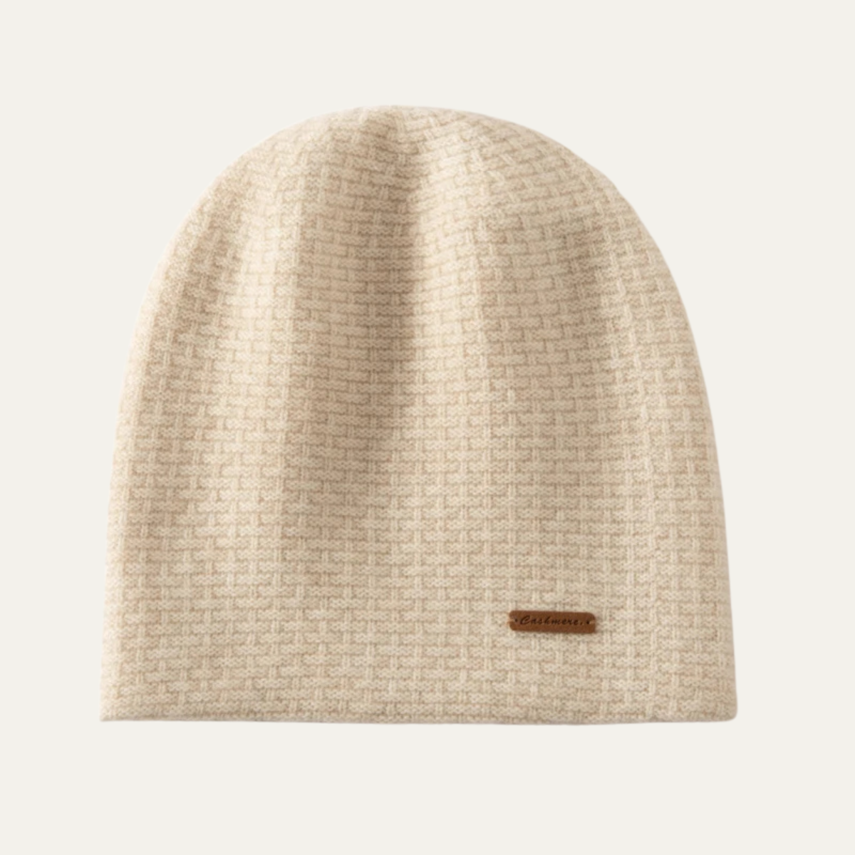 Luisa | Men's Ribbed Knit Beanie Cream Cashmere Warm