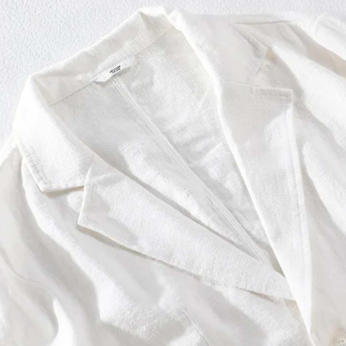 Beau | Men's Linen Blazer White Casual Button Up