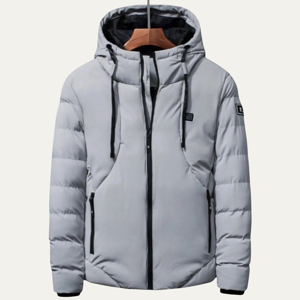 Rhys | Men's Puffer Jacket Olive Hooded Quilted Winter