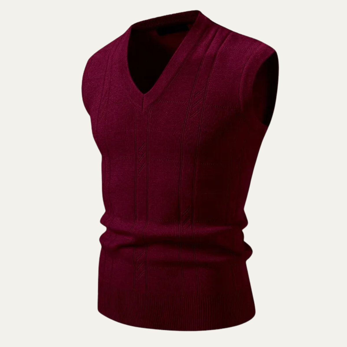 Axel | Men's Cable Knit V Neck Sweater Vest Navy