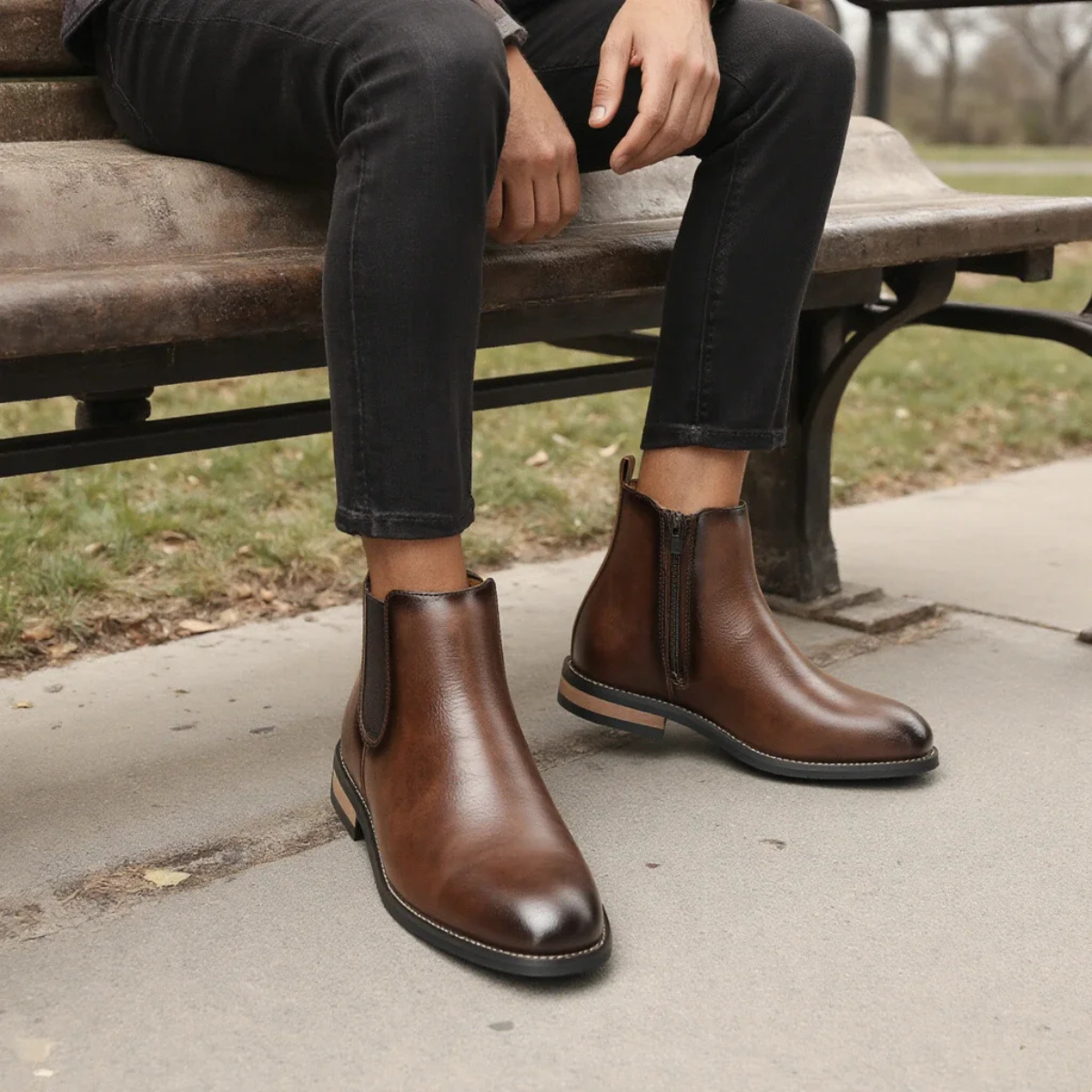 Mason | Men's Smart Casual Leather Chelsea Boots Brown