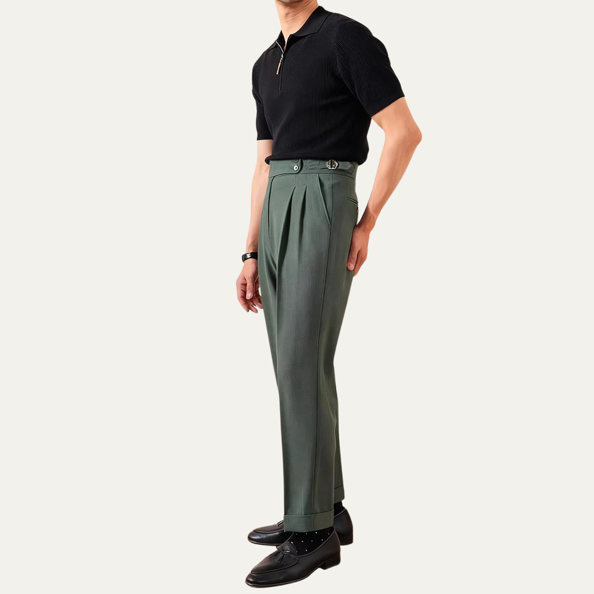Hugo | Men's Pleated Dress Pants Brown