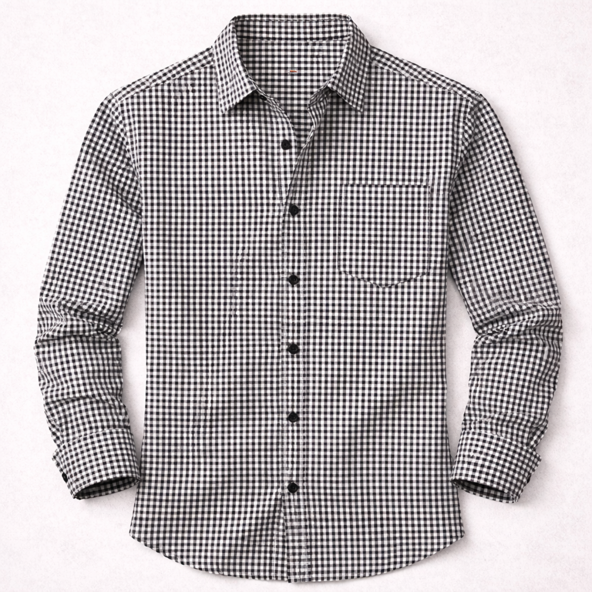 Ash | Men's Check Button Up Shirt Black White