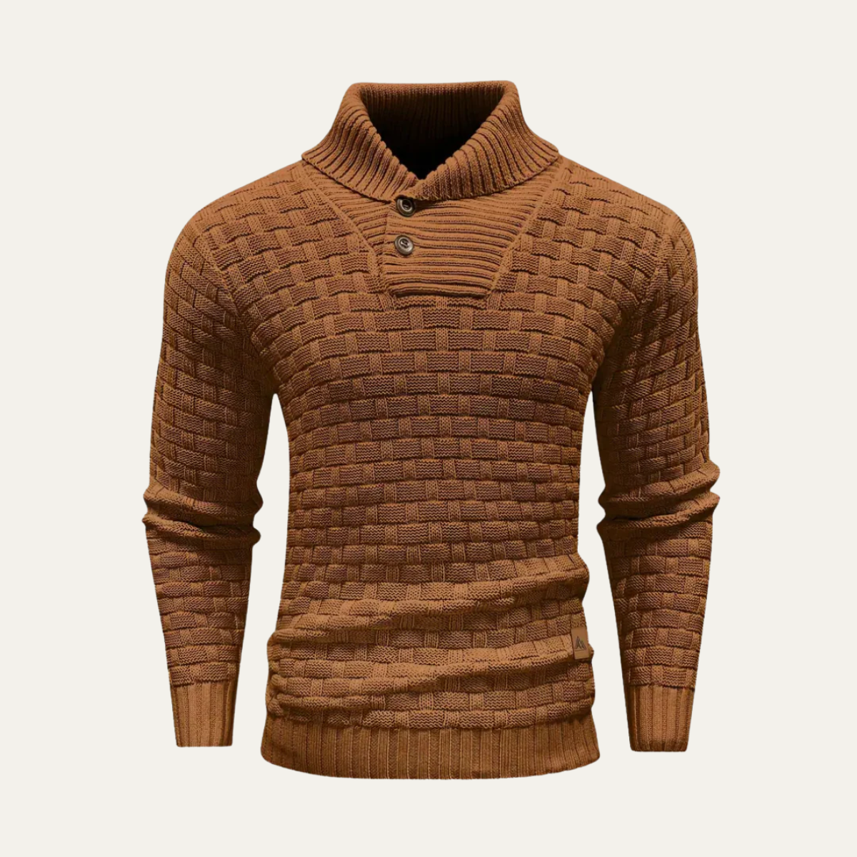 Axel | Men's Chunky Knit Sweater Navy Turtleneck Button