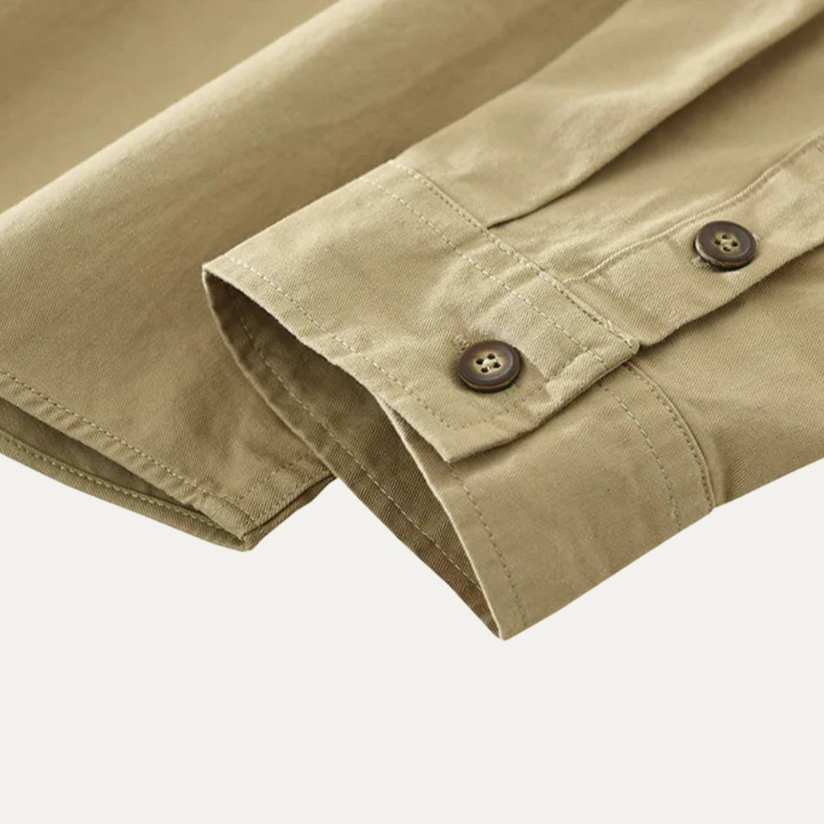 Jude | Men's Casual Button Up Shirt Khaki Long Sleeve
