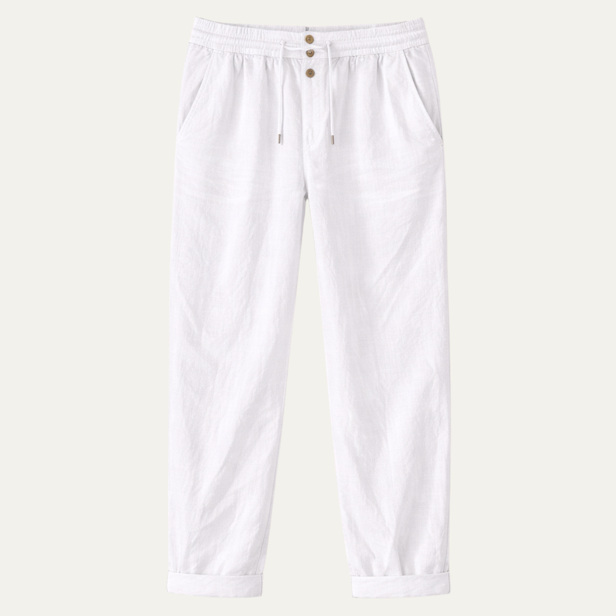 Axel | Men's Linen Pants White Lightweight Relaxed Fit