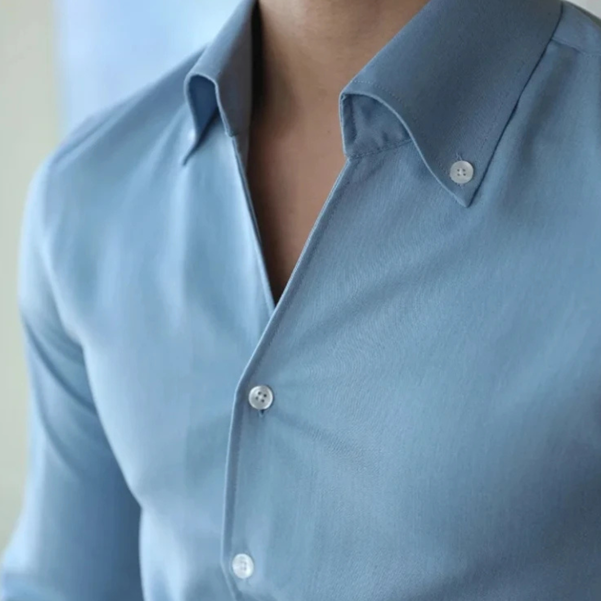 Elliot | Men's Slim Fit Dress Shirt Light Blue Long Sleeve