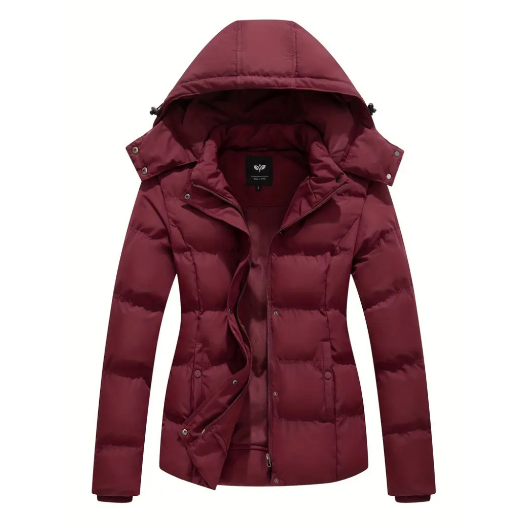 Nola | Women's Puffer Jacket Navy Hooded Winter Coat