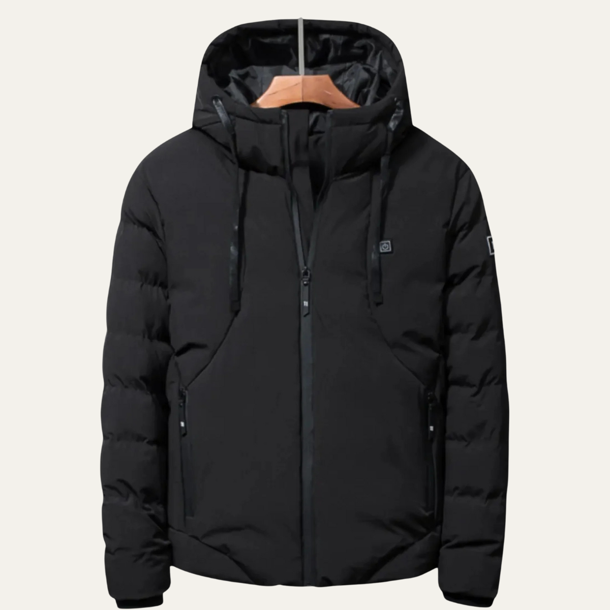 Rhys | Men's Puffer Jacket Olive Hooded Quilted Winter