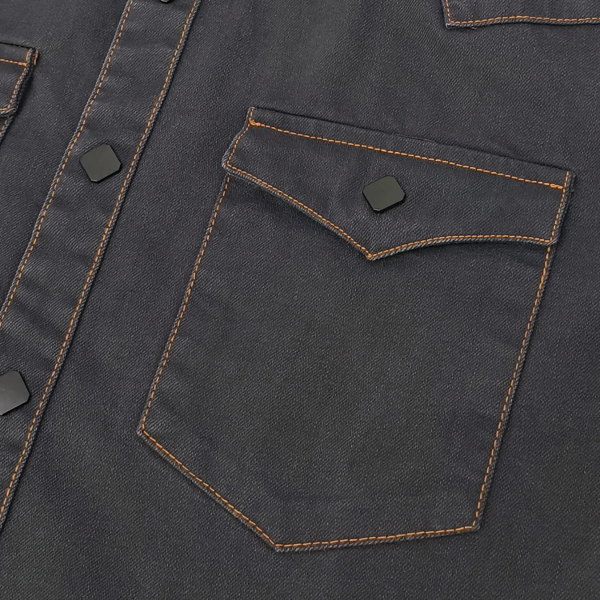 Axel | Men's Denim Shirt Black Long Sleeve Button Up