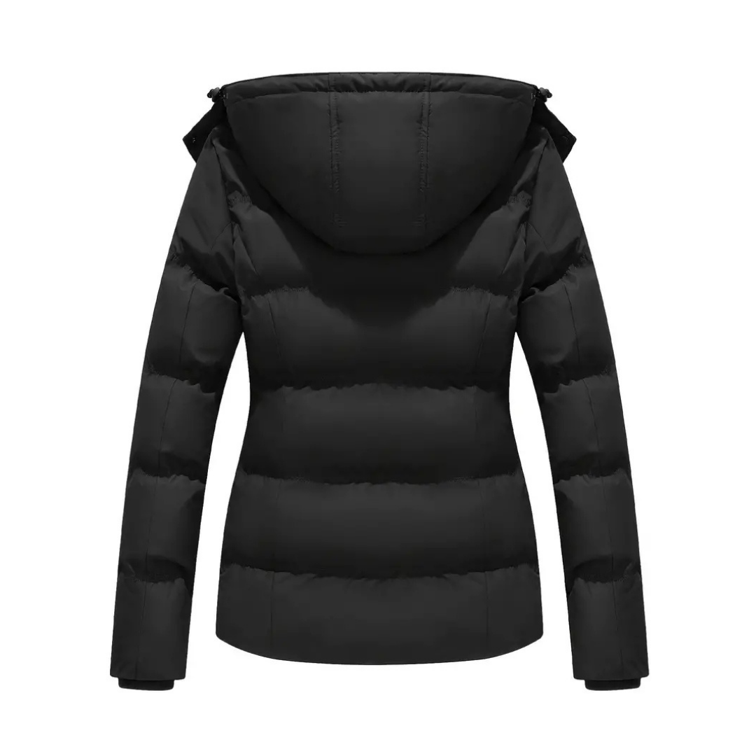 Nola | Women's Puffer Jacket Navy Hooded Winter Coat