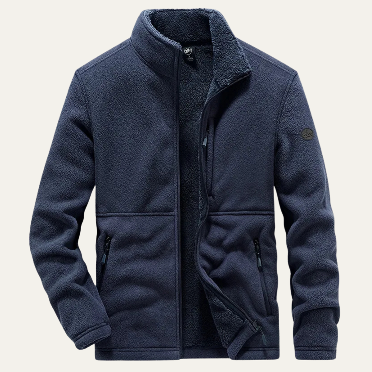 Lars | Men's Fleece Jacket Gray Sherpa Lined Zip Up