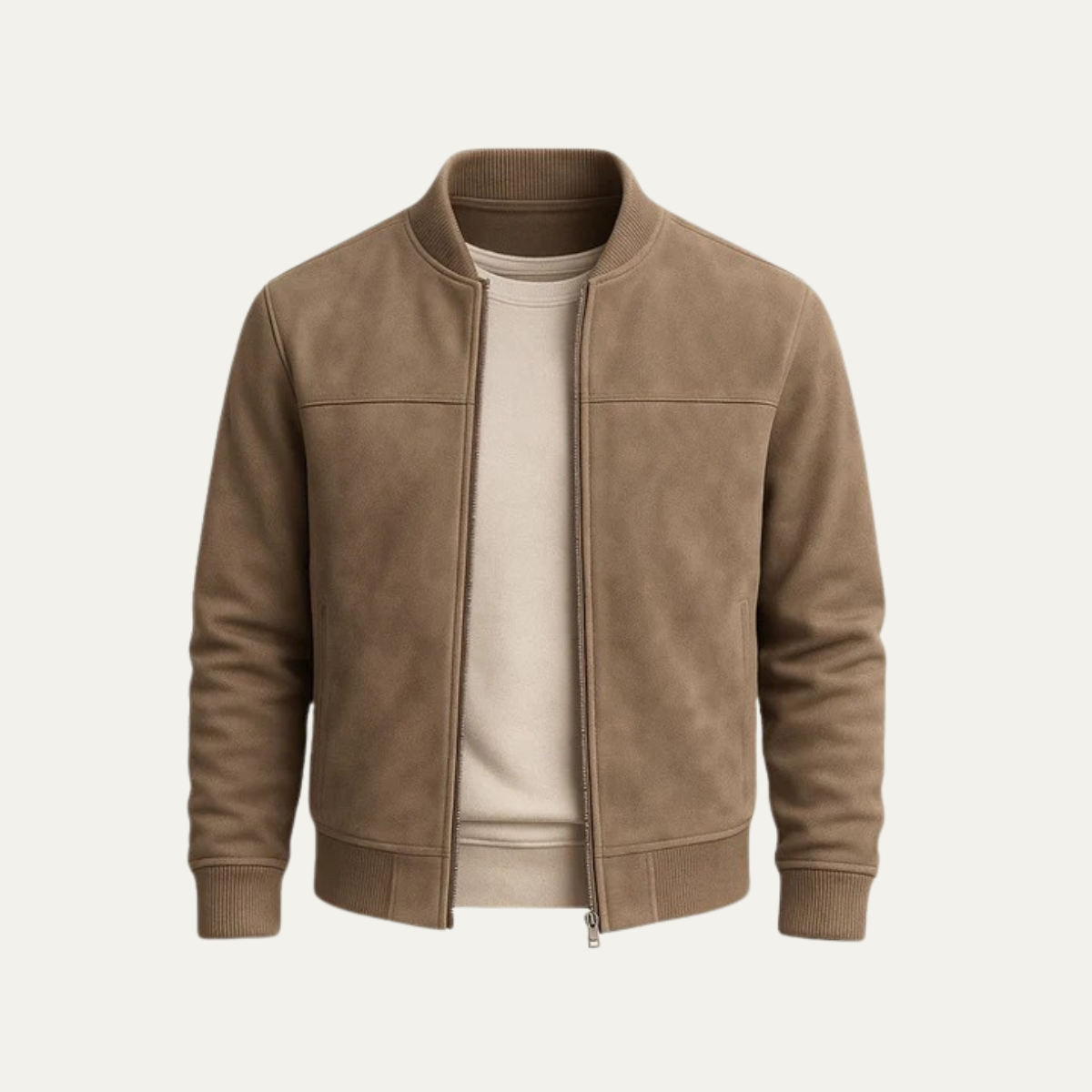 Wyatt | Men's Casual Zip Up Jacket Beige