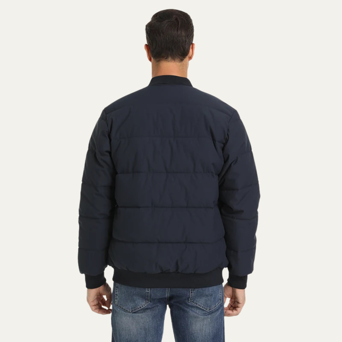 Axel | Men's Puffer Jacket Black Quilted Zip Up