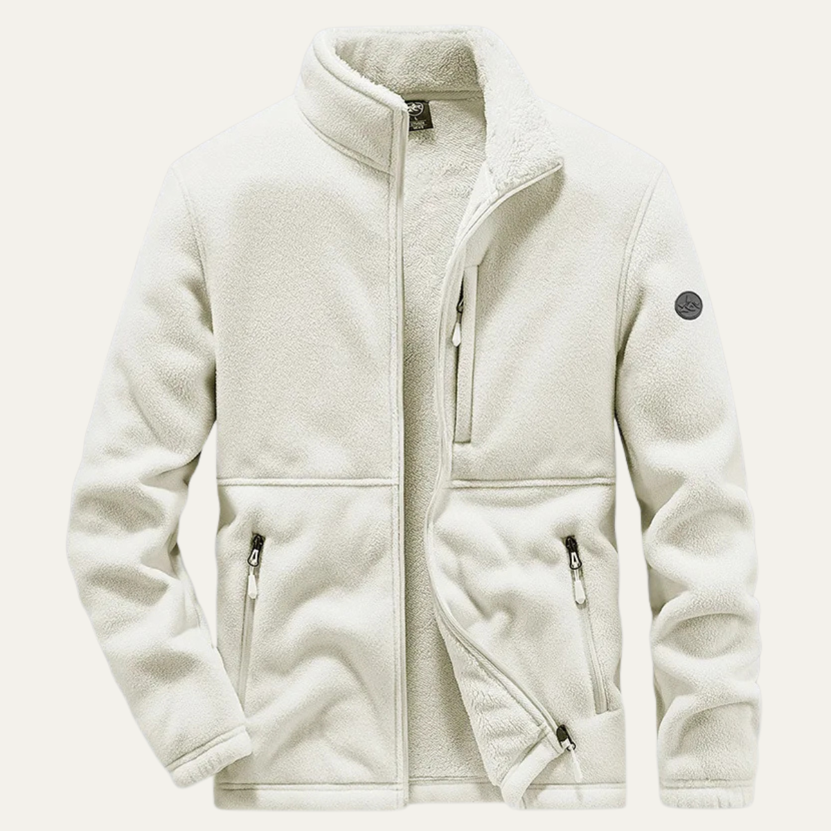 Lars | Men's Fleece Jacket Gray Sherpa Lined Zip Up