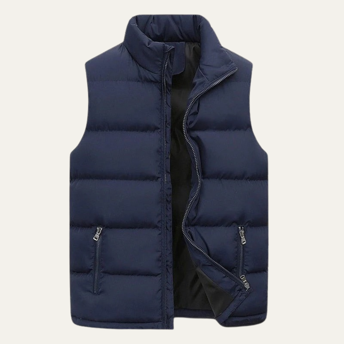 Ash | Men's Puffer Vest Black Quilted Zip Up