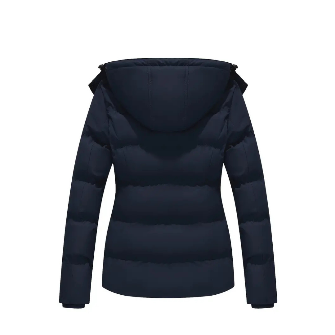 Nola | Women's Puffer Jacket Navy Hooded Winter Coat