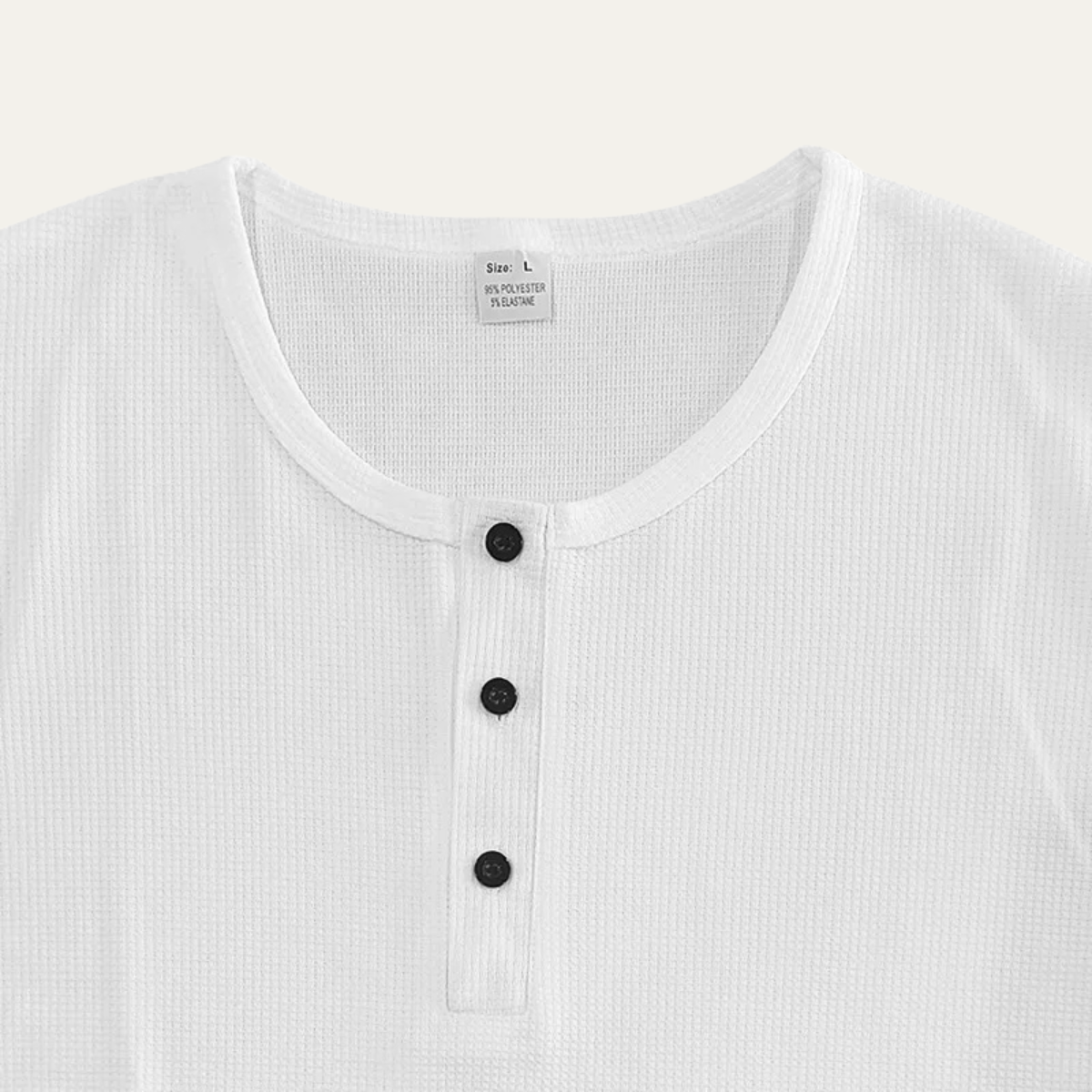 Flint | Men's Waffle Henley Long Sleeve Shirt White