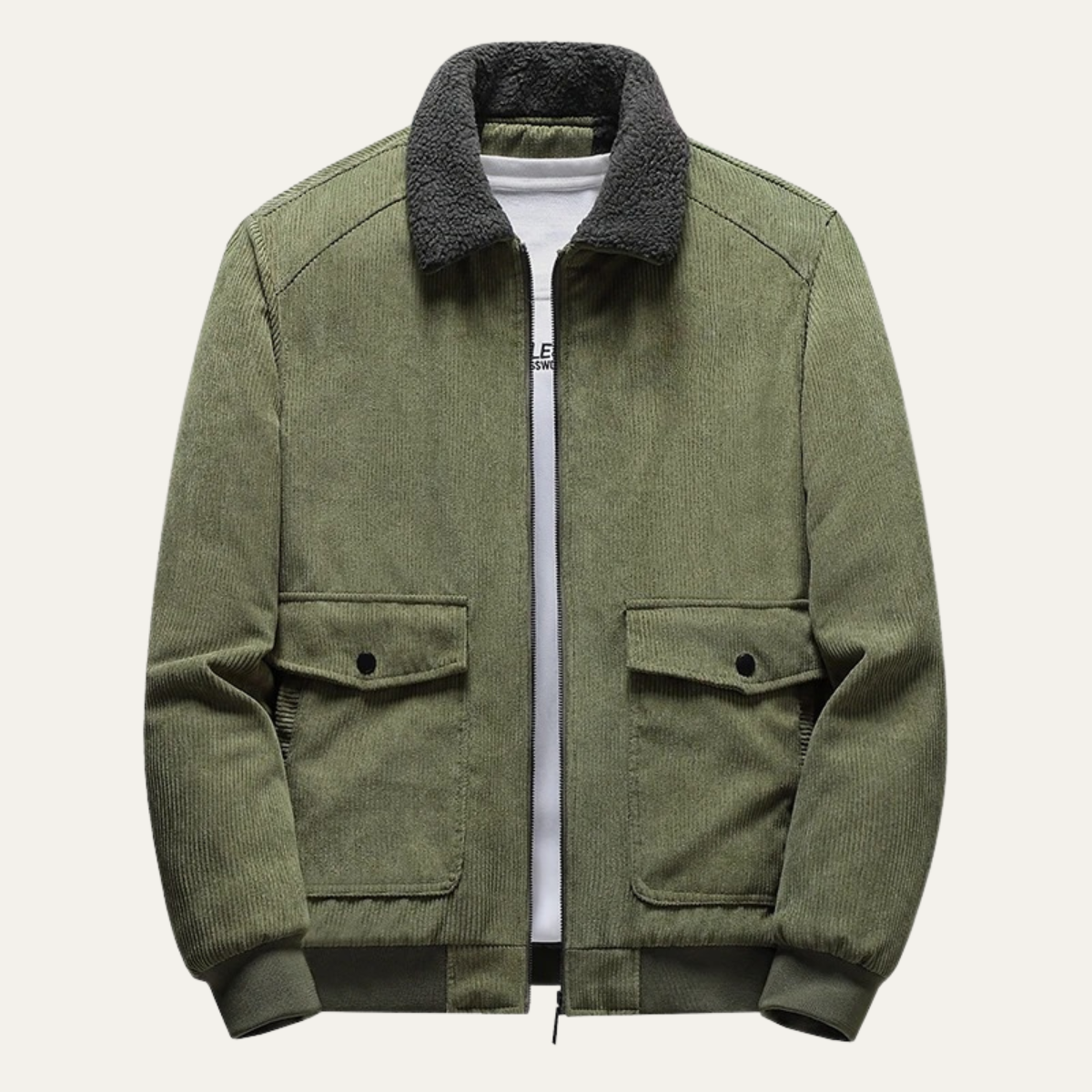 Axel | Men's Casual Corduroy Sherpa Collar Jacket Black