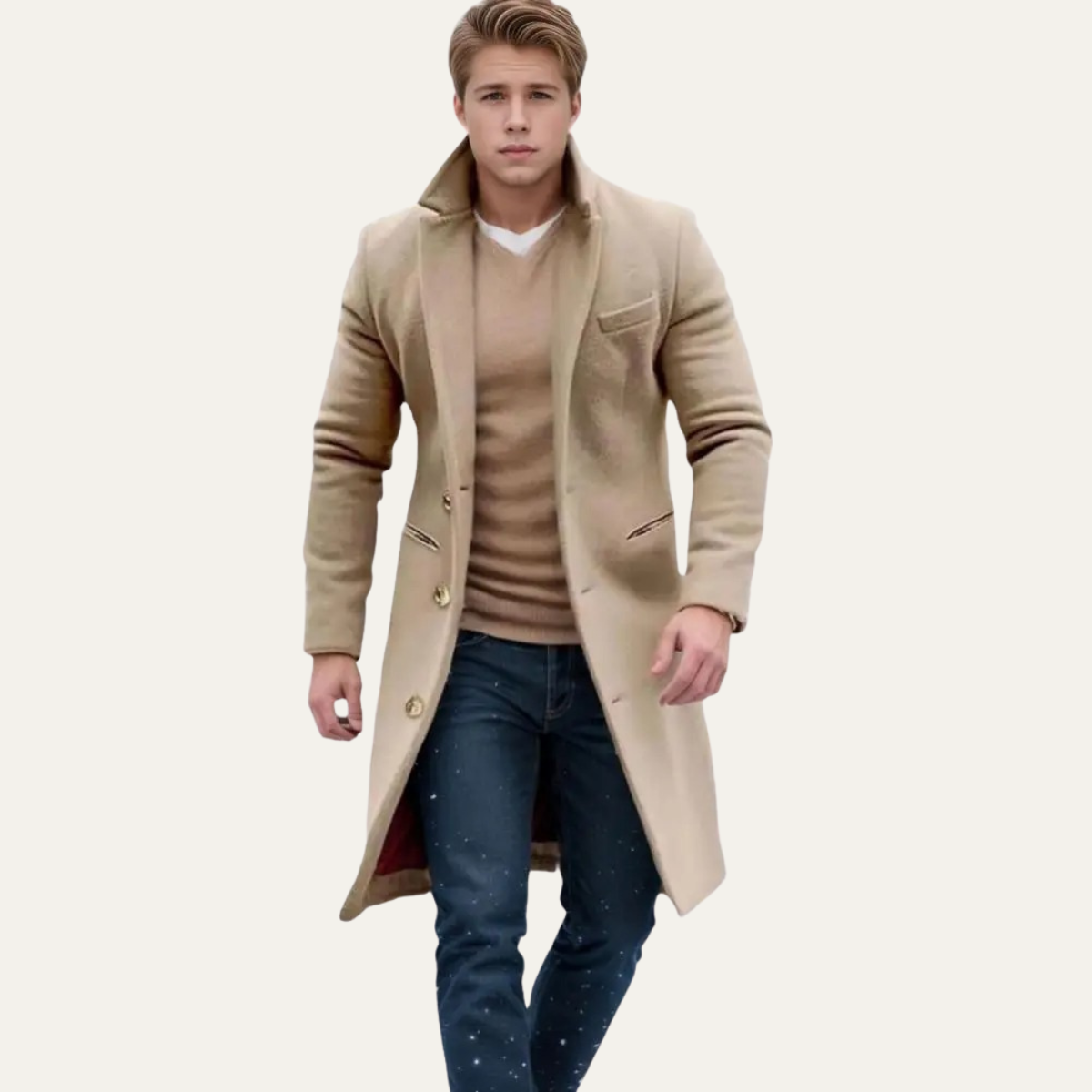 Wyatt | Men's Wool Blend Overcoat Black