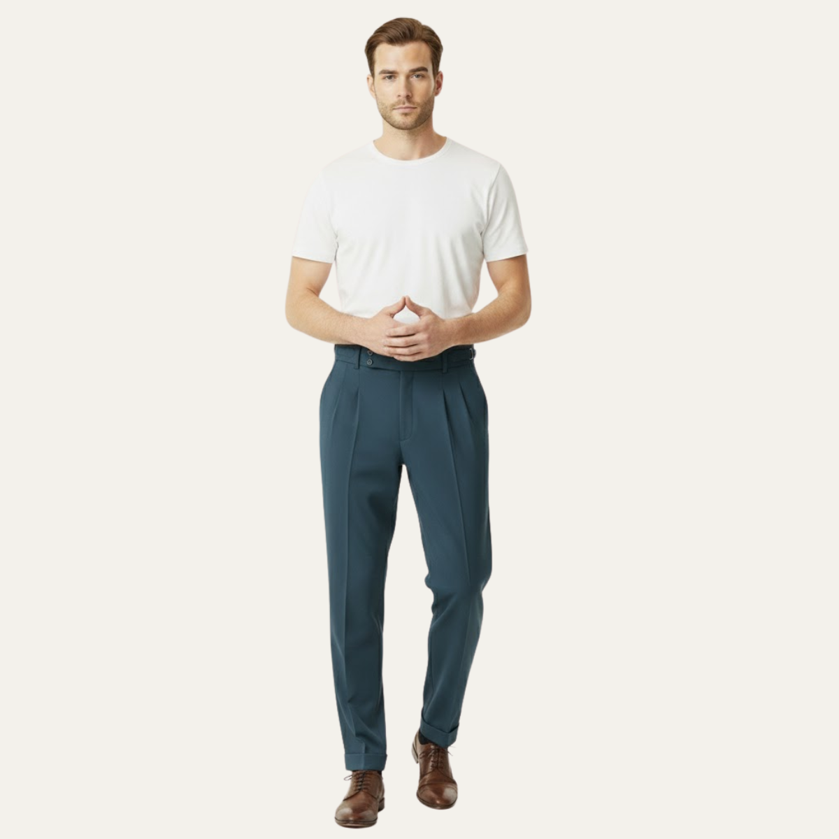 Kaden | Men's Pleated Dress Pants Khaki