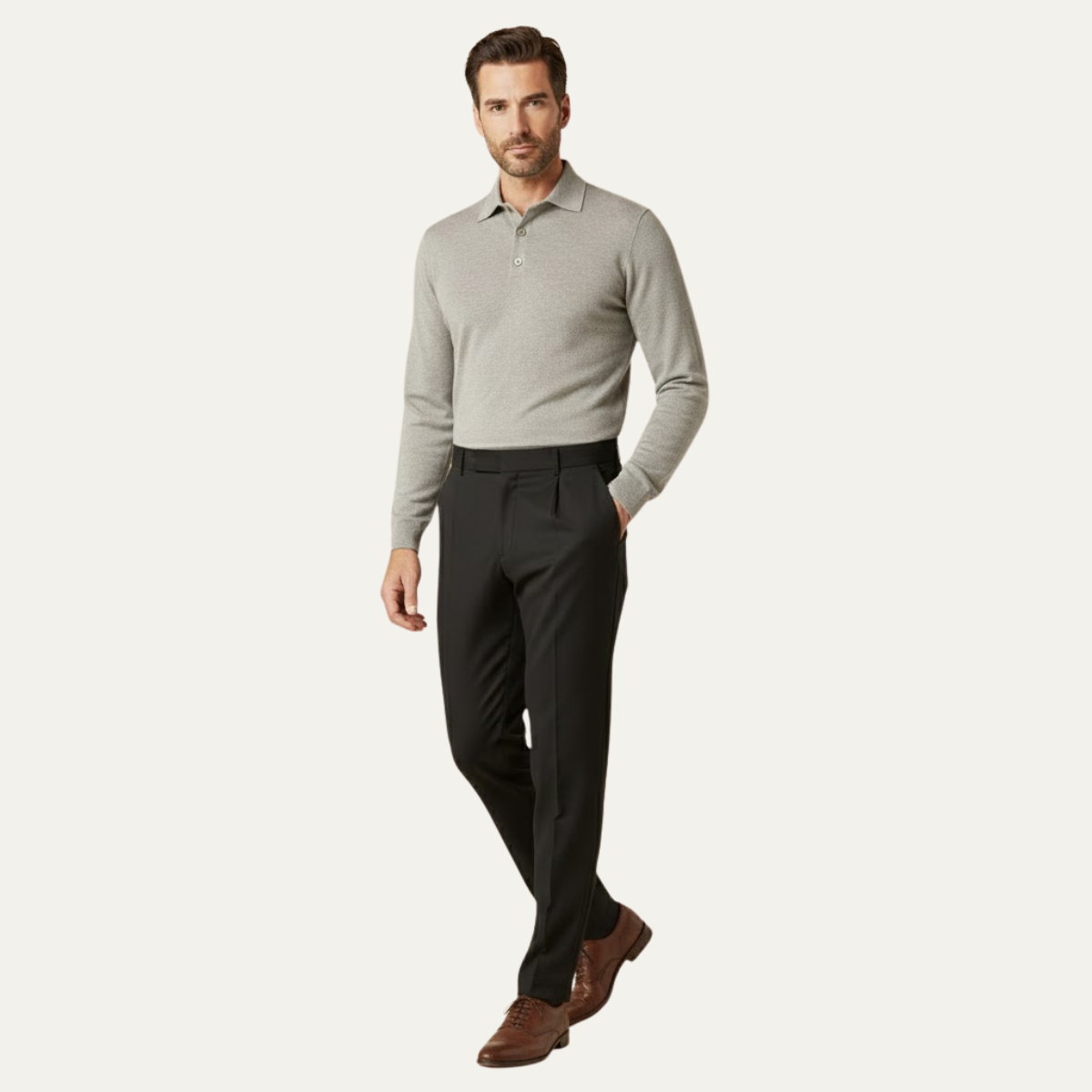 Axel | Men's Tailored Dress Pants Olive Wool Blend