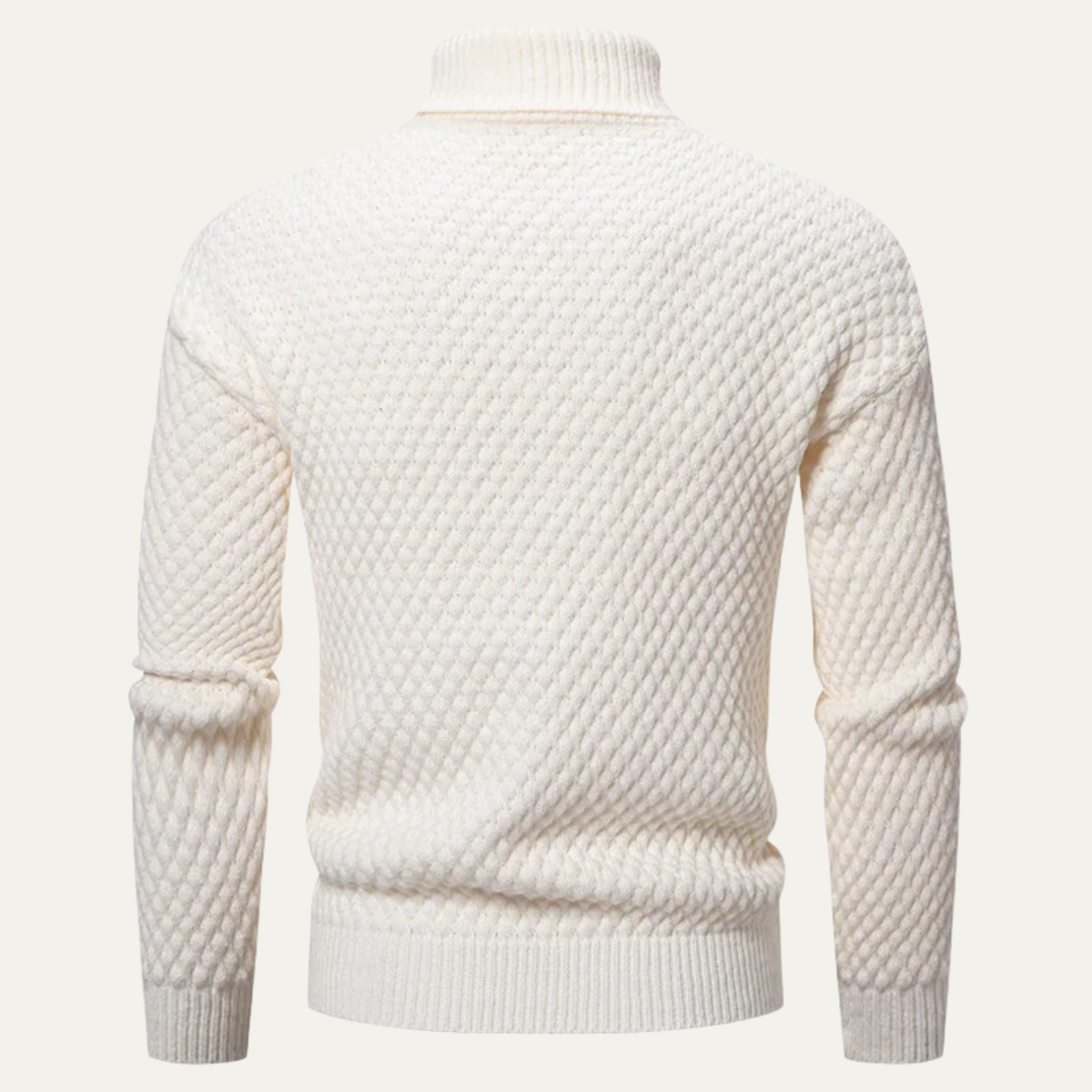 Lars | Men's Cable Knit Turtleneck Sweater Cream