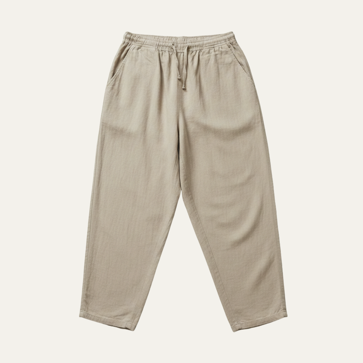 Axel | Men's Casual Loose Fit Linen Drawstring Pants White