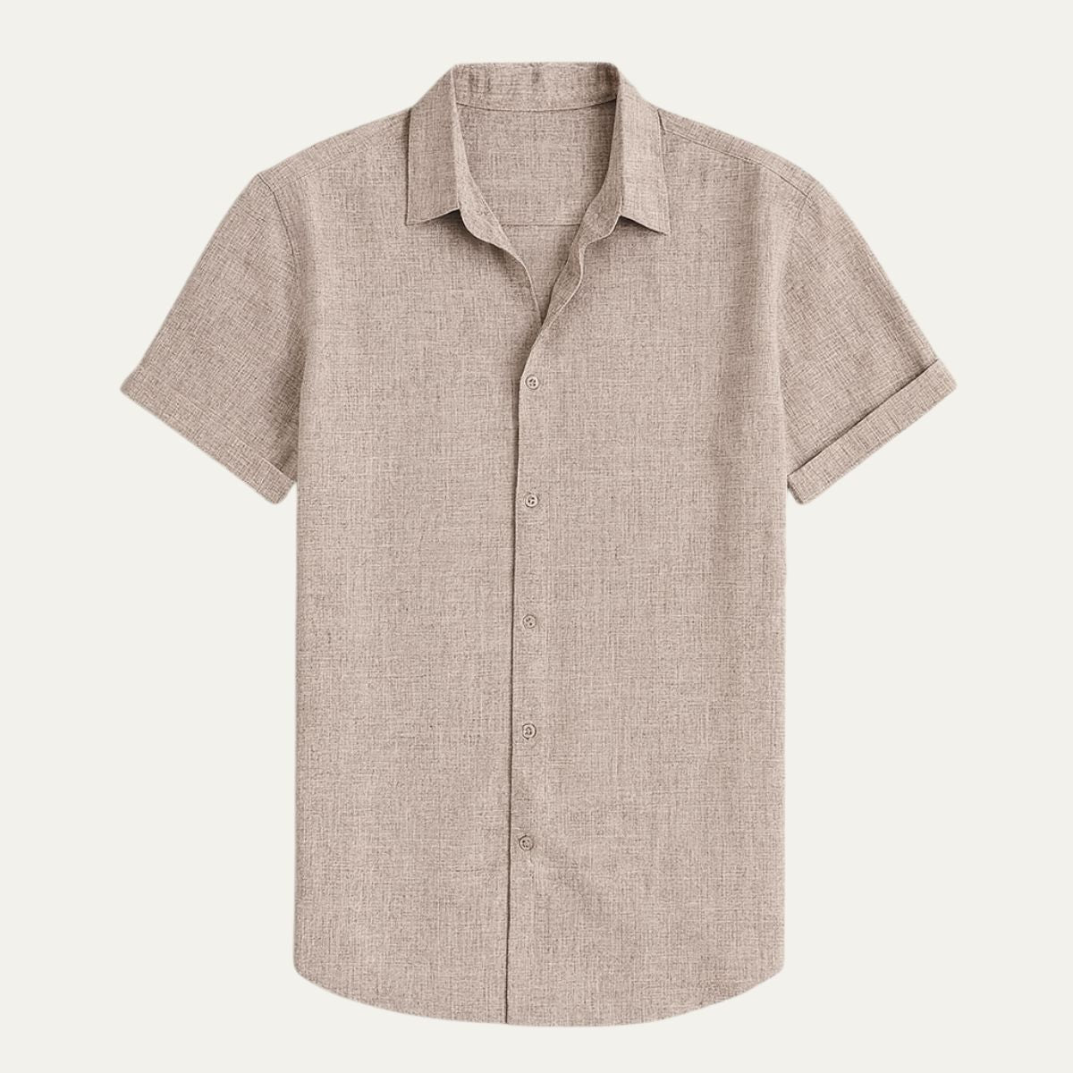 Axel | Men's Linen Shirt Gray Short Sleeve Button Up