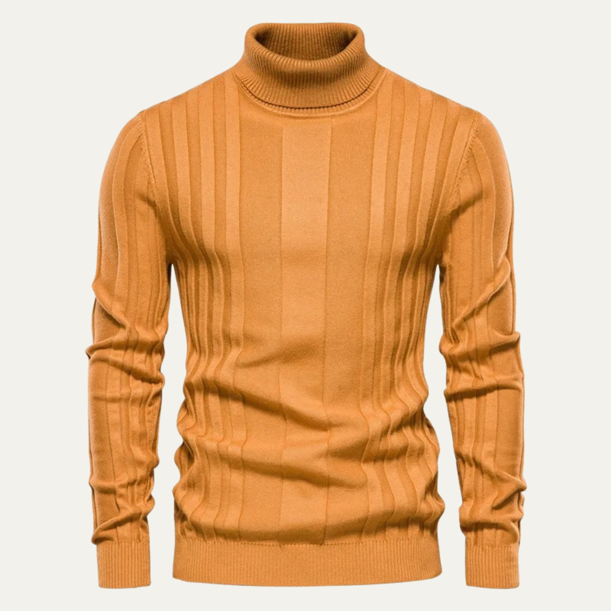 Ezra | Men's Turtleneck Cable Knit Sweater Black