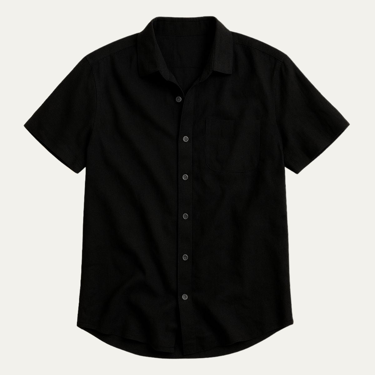 Beau | Men's Linen Shirt White Short Sleeve