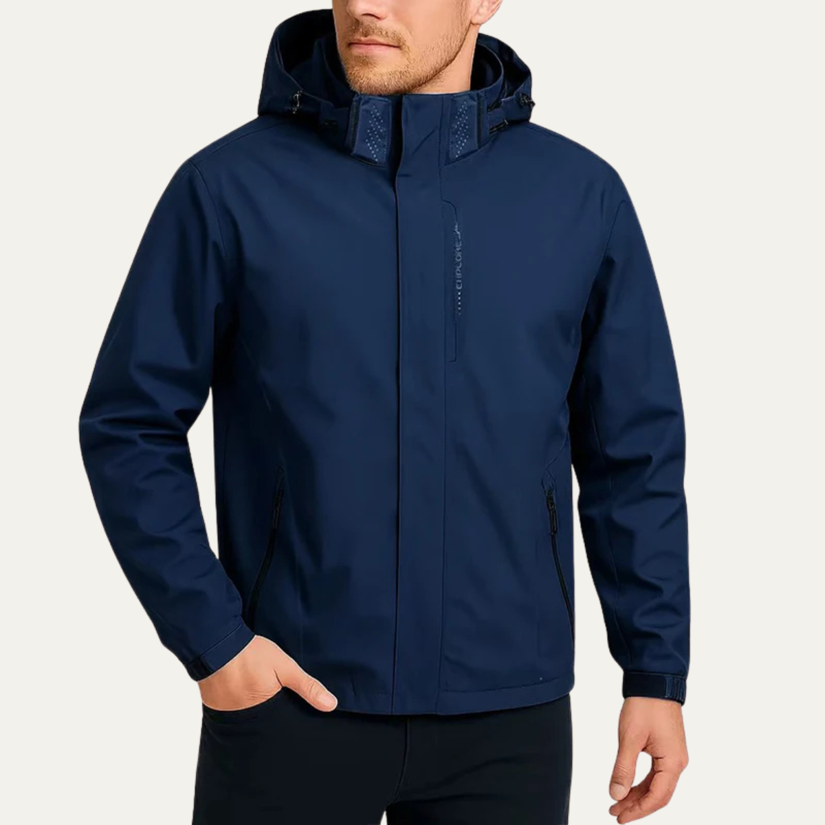 Isla | Men's Rain Jacket Black Waterproof Hooded