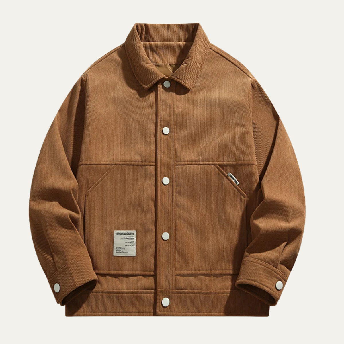Ezra | Men's Casual Corduroy Jacket Black Button Up