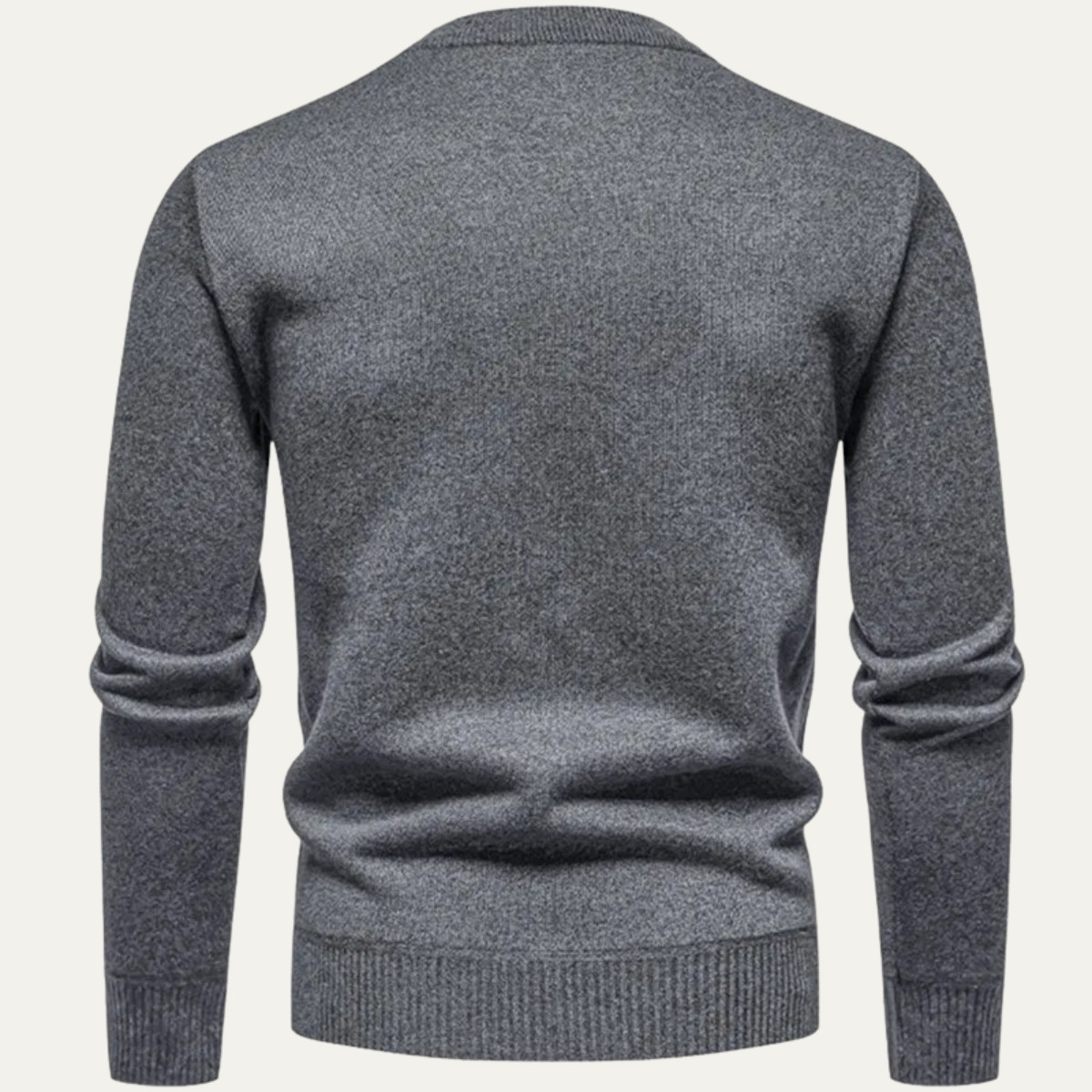 Ives | Men's Cable Knit Sweater Gray Crew Neck Diamond Pattern