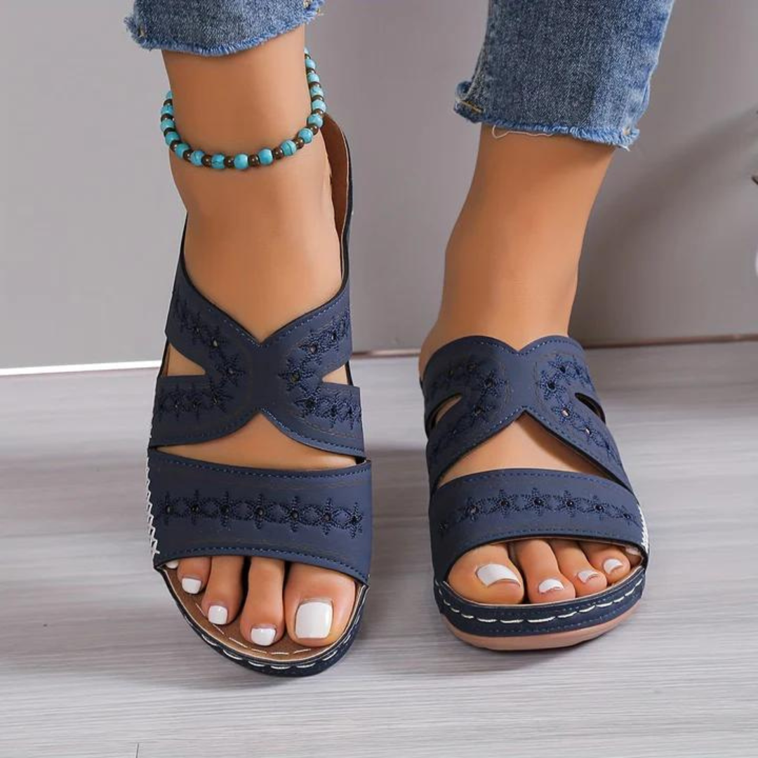 Thea | Women's Comfort Sandals Orthopedic Support Navy