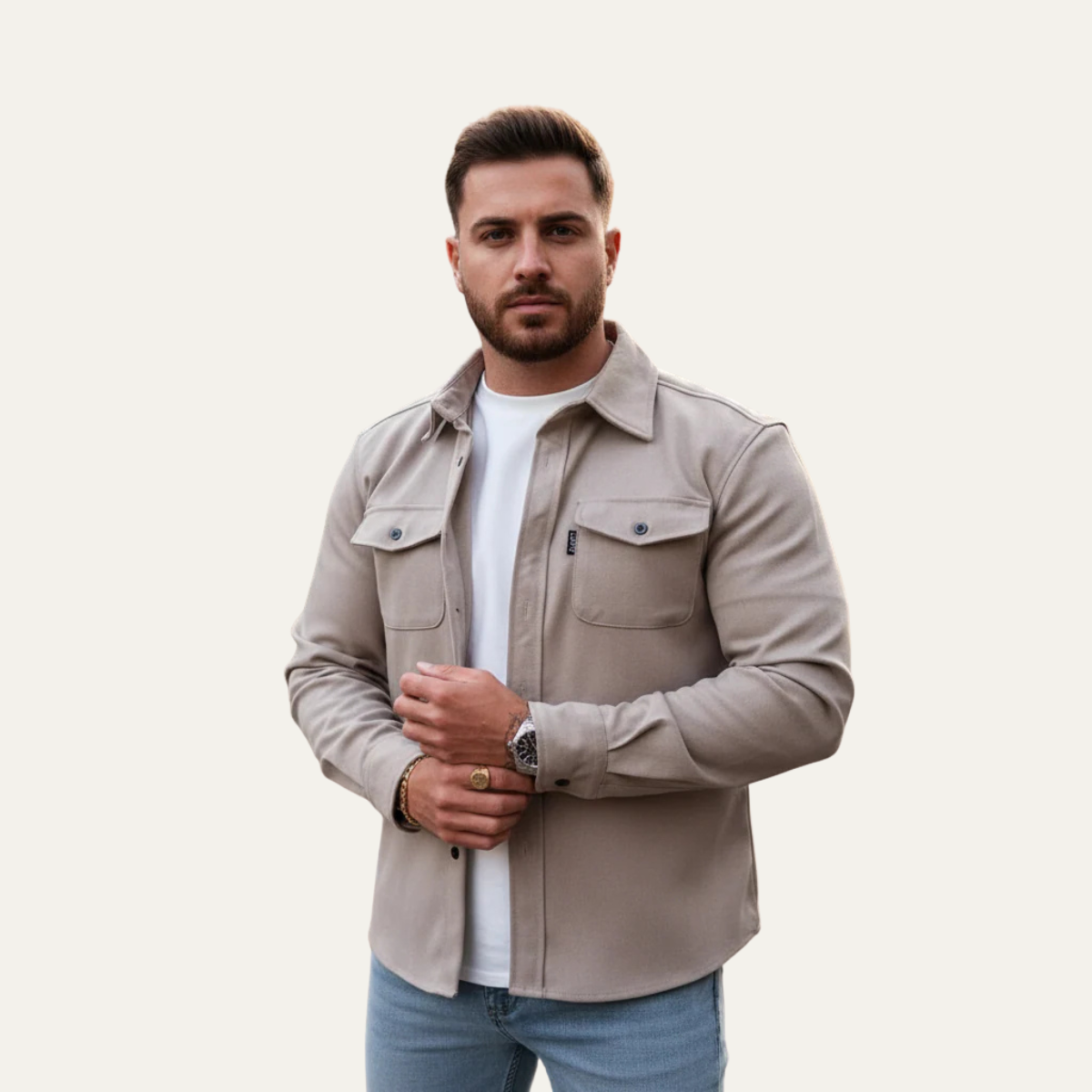 Bram | Men's Utility Overshirt Blue Button Up Casual Jacket