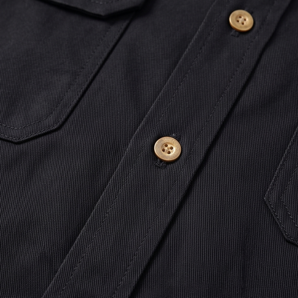Callum | Men's Western Denim Shirt Black Cowboy Print