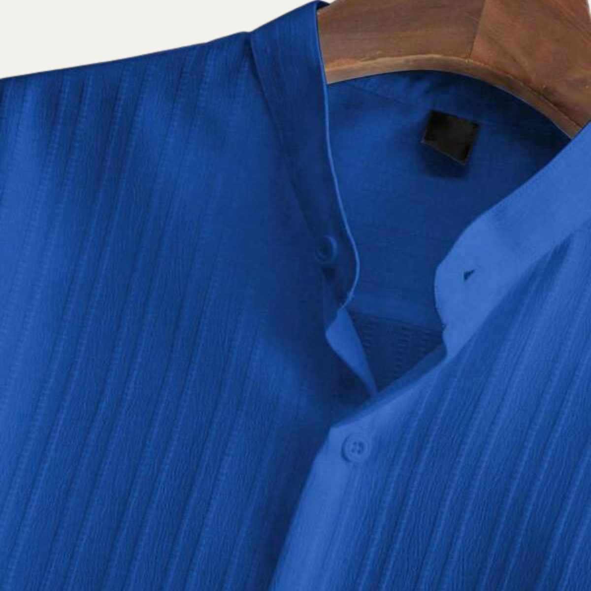 Beau | Men's Linen Pajama Set Blue Striped Short Sleeve