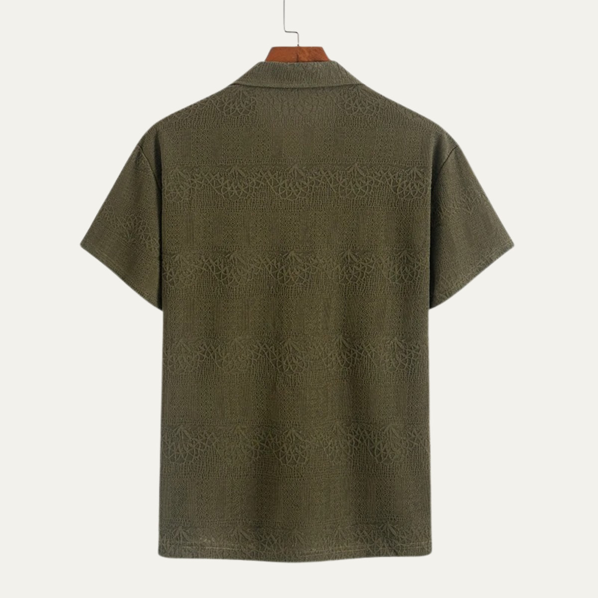Beau | Men's Knit Polo Shirt Olive Green Short Sleeve