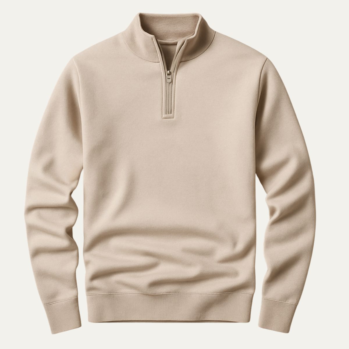 Luca | Men's Quarter Zip Sweater Gray Long Sleeve