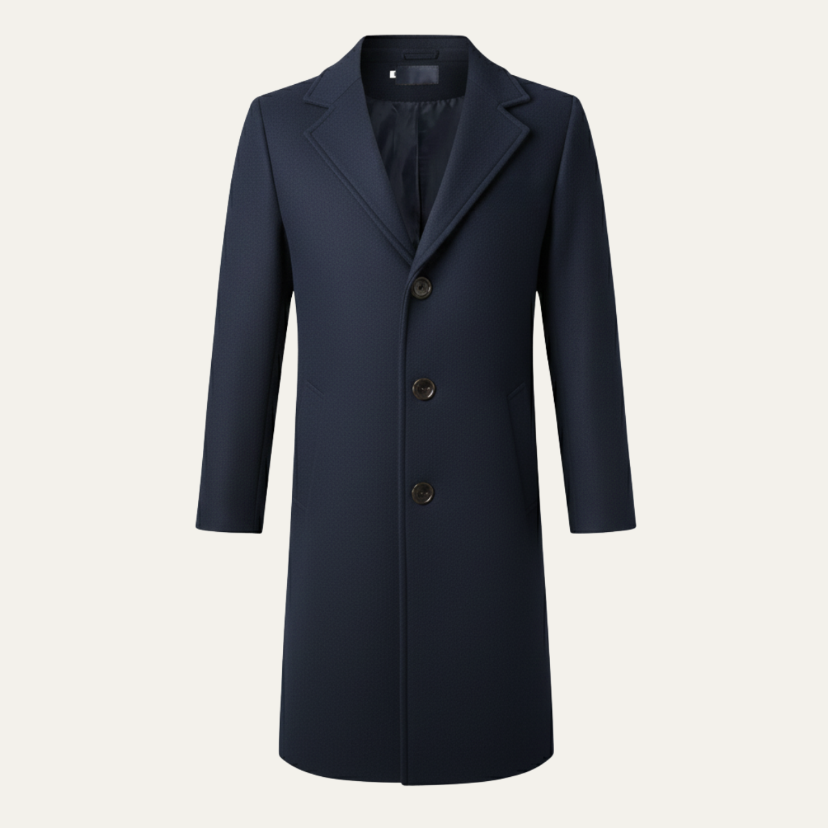 Bram | Men's Double Breasted Wool Blend Overcoat Black