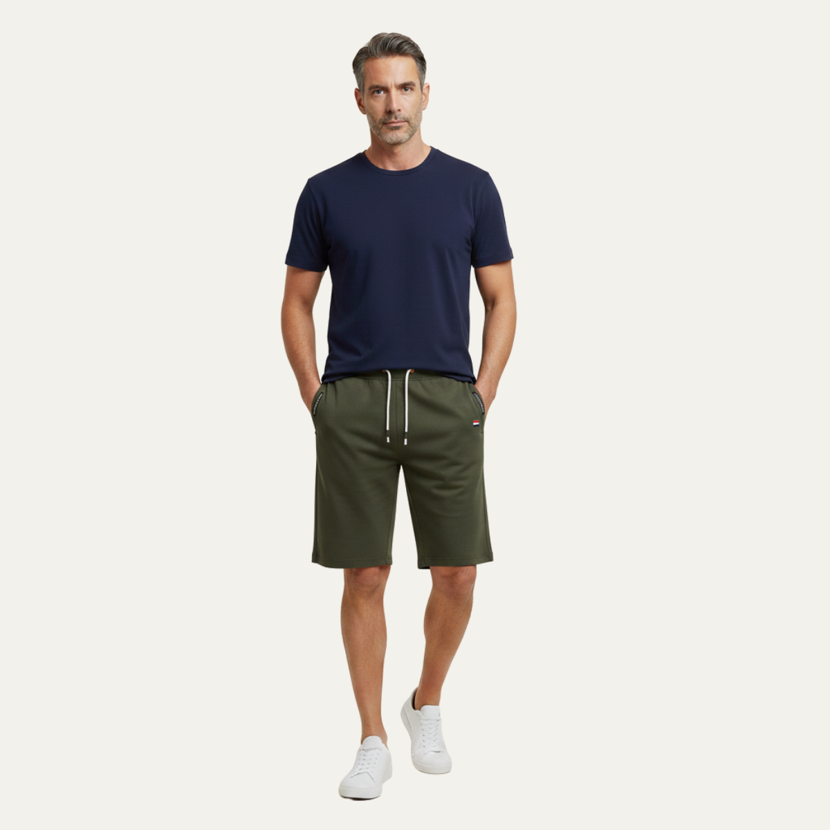 Axel | Men's Casual Cargo Shorts White