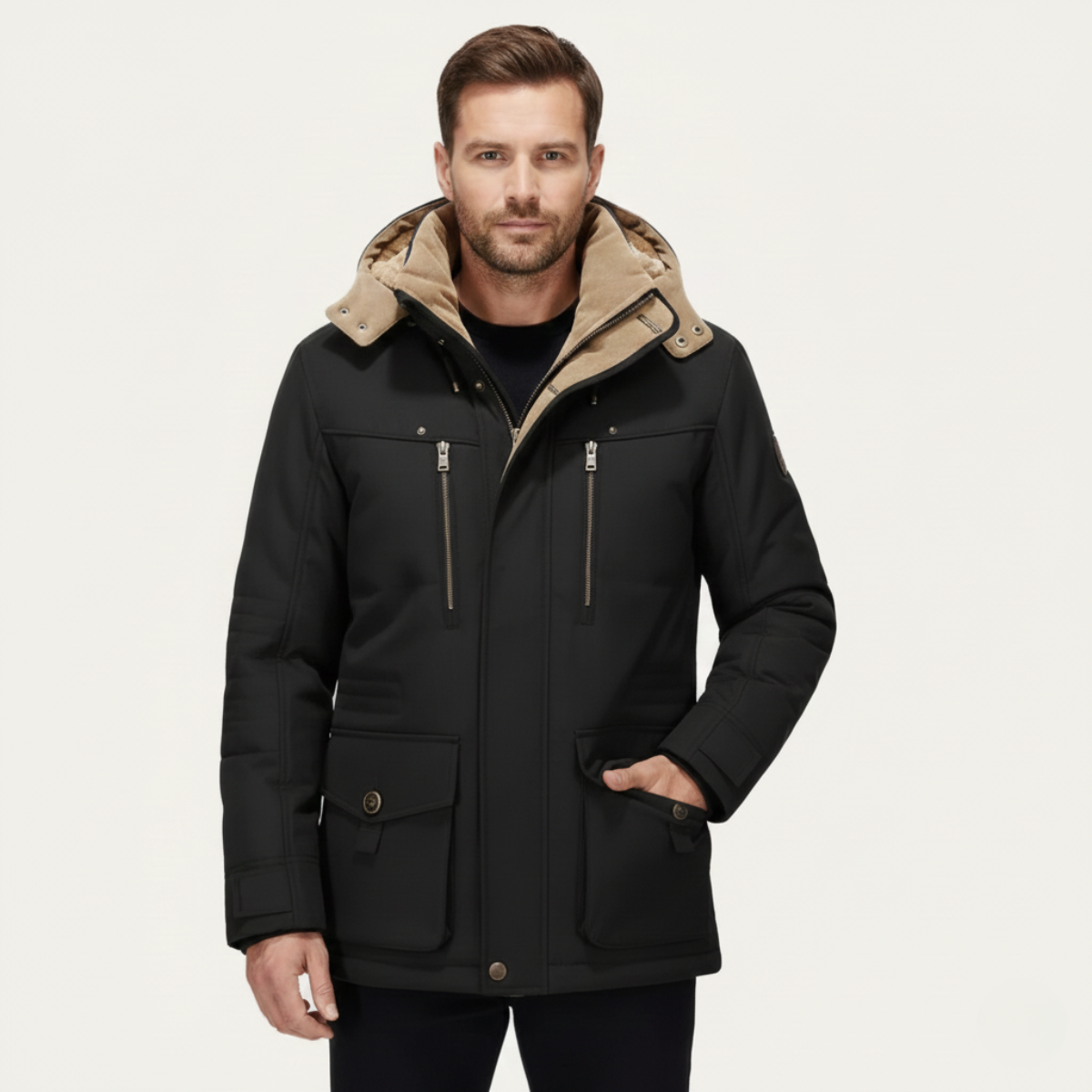 Arden | Men's Utility Jacket Olive Green Sherpa Lined