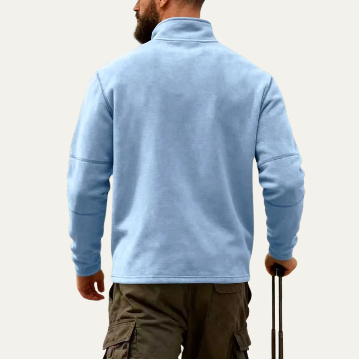 Beau | Men's Quarter Zip Sweater Light Blue