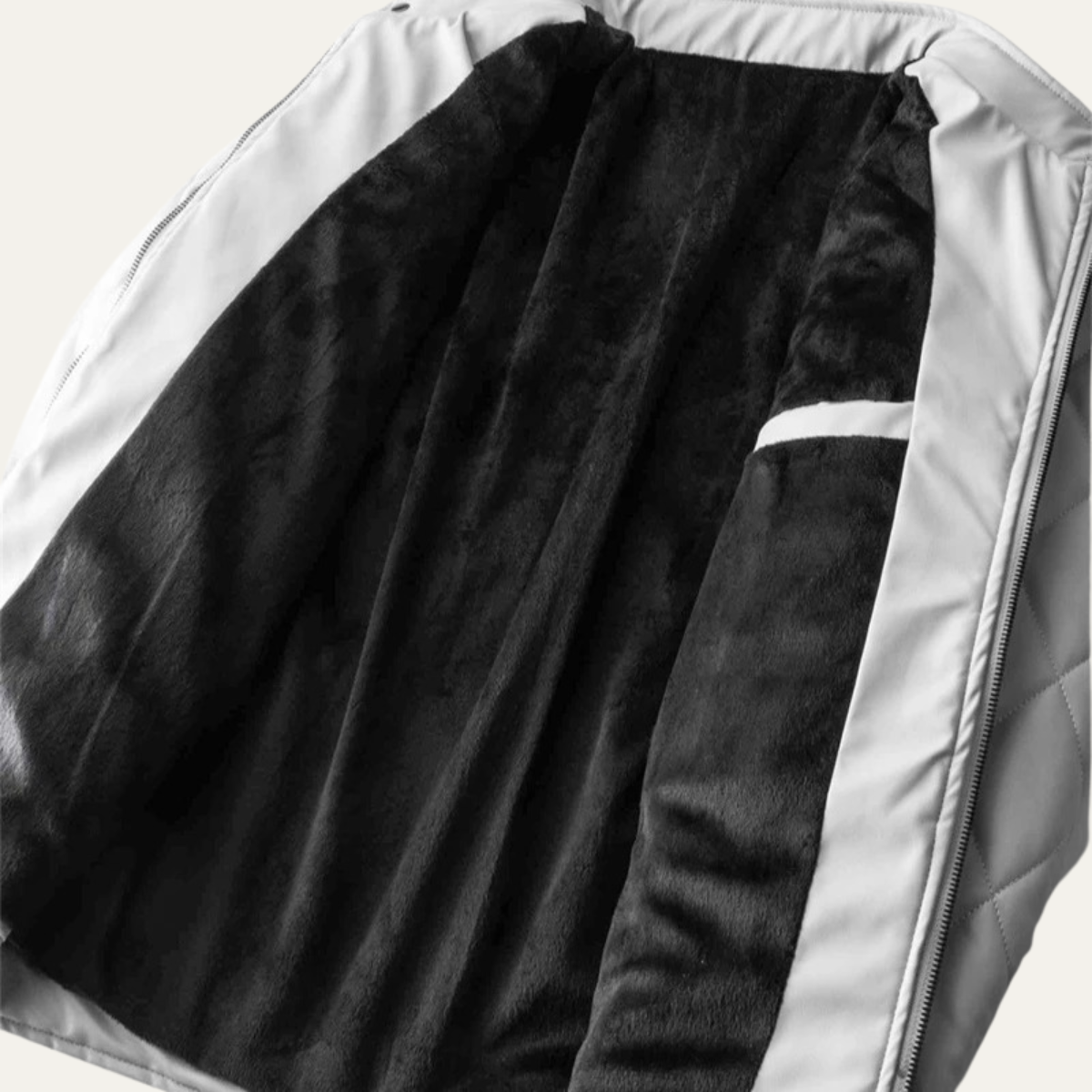 Axel | Men's Quilted Leather Jacket White