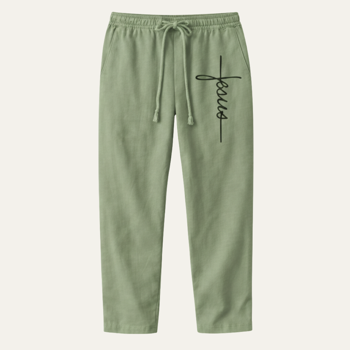 Otto | Men's Casual Linen Pants Gray Drawstring Wide Leg