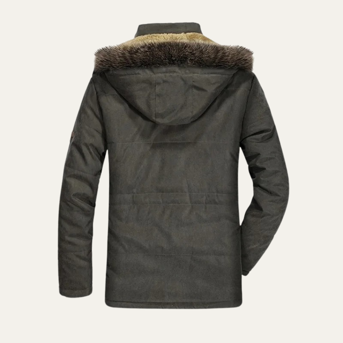Bram | Men's Puffer Jacket Charcoal Fur Hooded Winter Coat