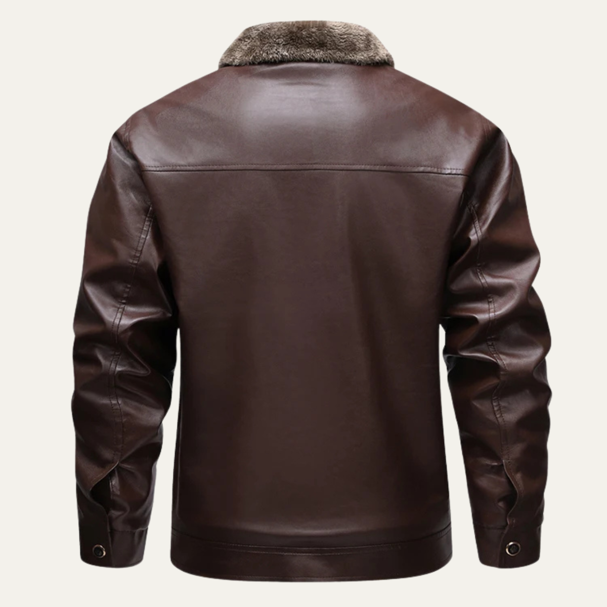 Jude | Men's Sherpa Lined Leather Jacket Brown