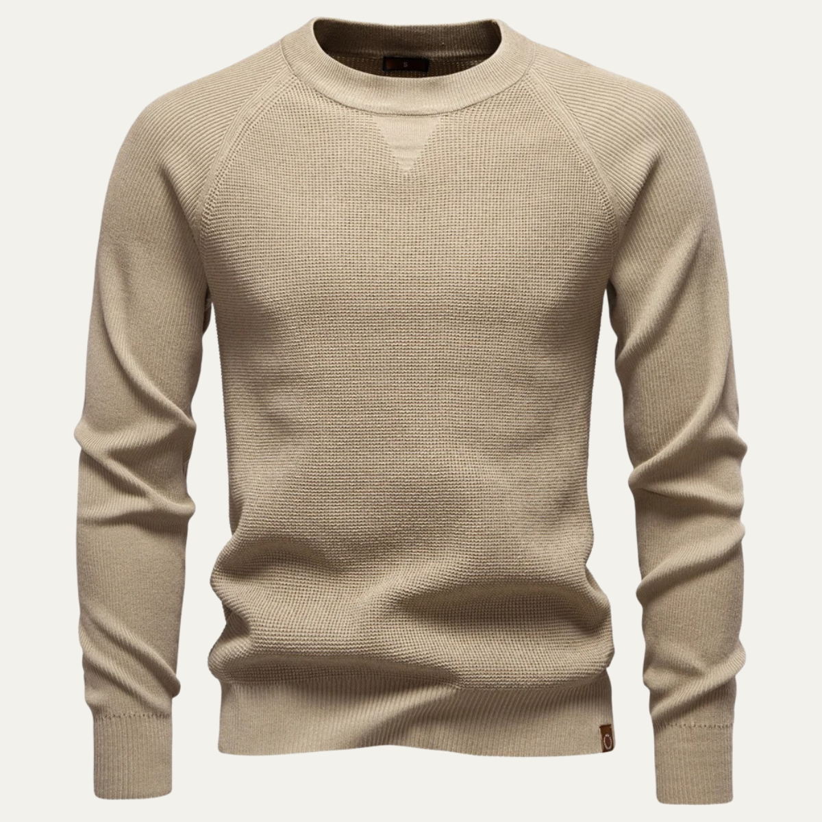 Bram | Men's Crew Neck Sweater Charcoal Gray Ribbed Knit