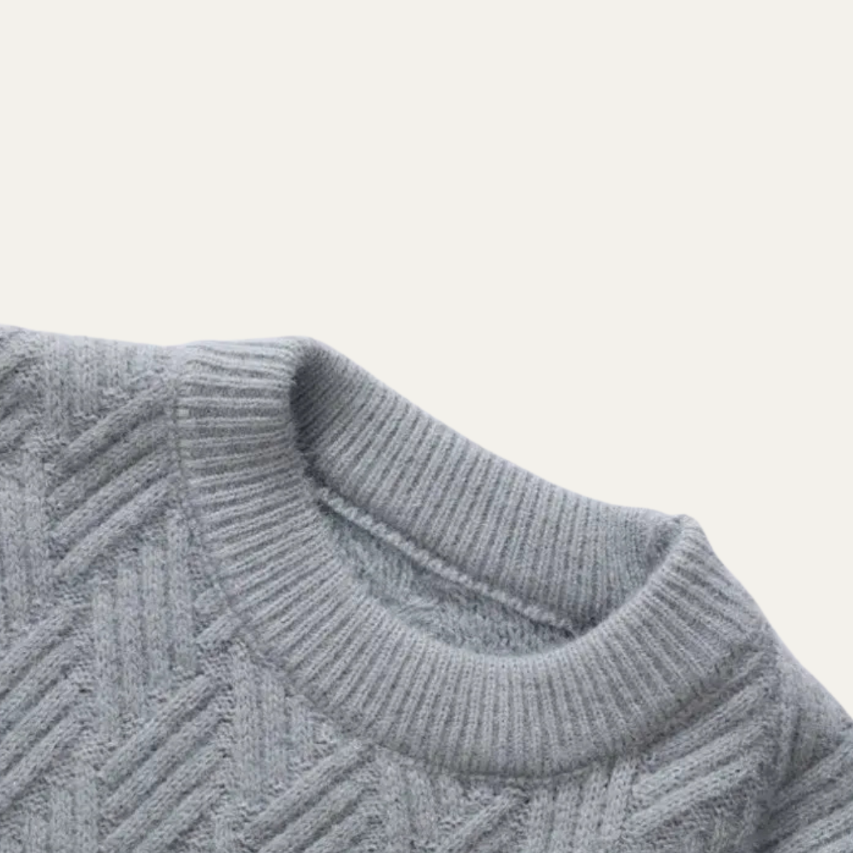 Rhys | Men's Cable Knit Sweater Gray Crew Neck